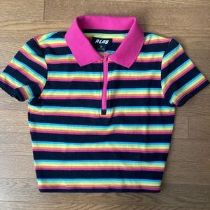 ALAB/Zumiez rainbow crop top shirt